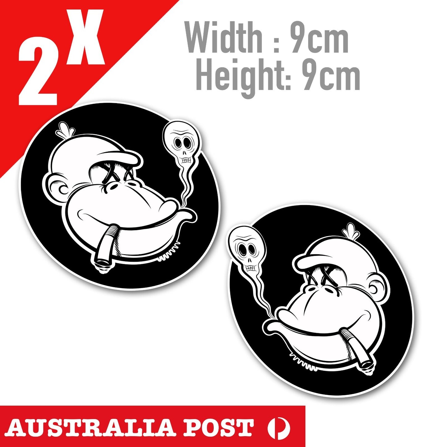 Smoking Monkey Bumper Sticker Laptops Tumblers Windows  Stickers