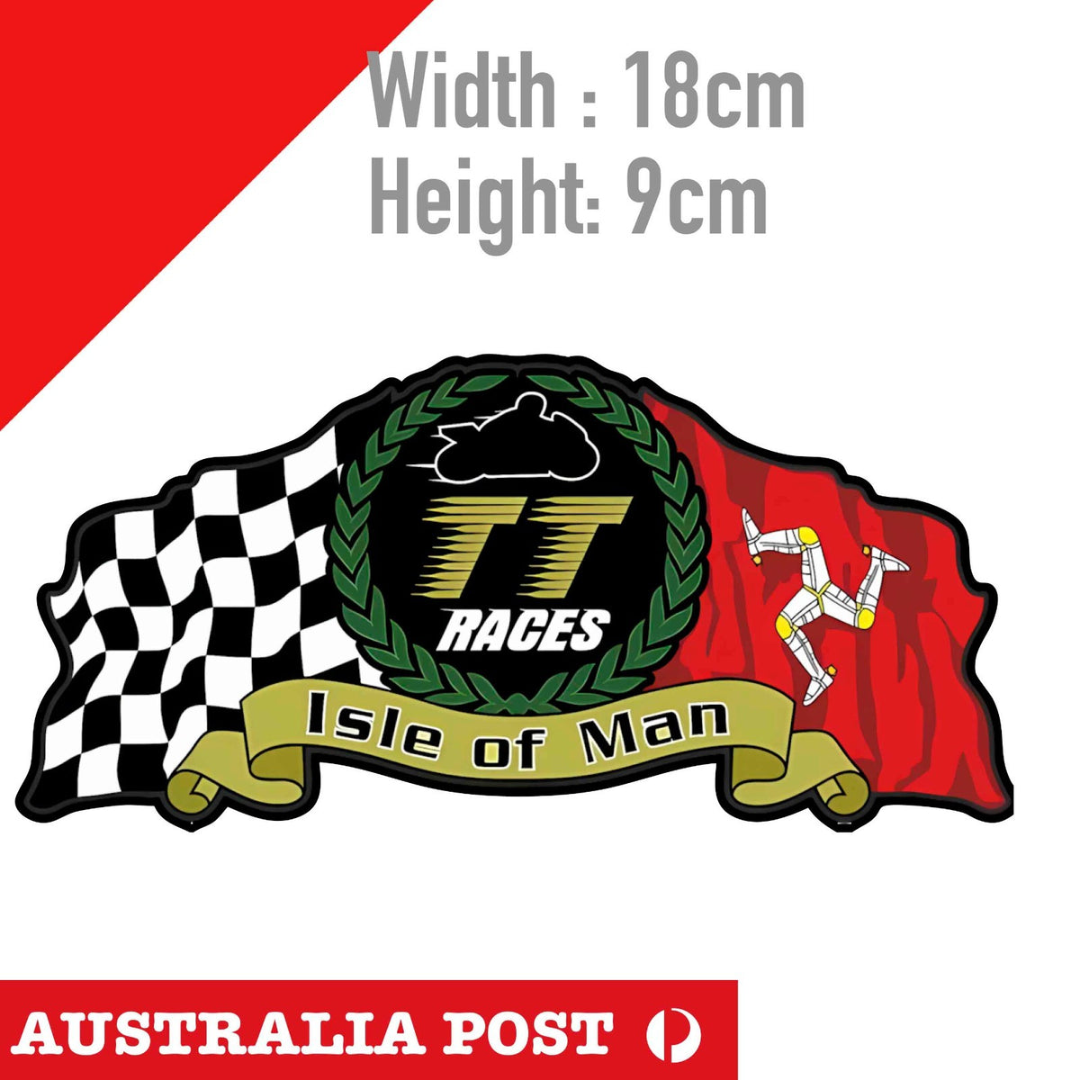 ISLE of MAN TT Races MANX Moto GP Racing Bike-Helmet Sticker