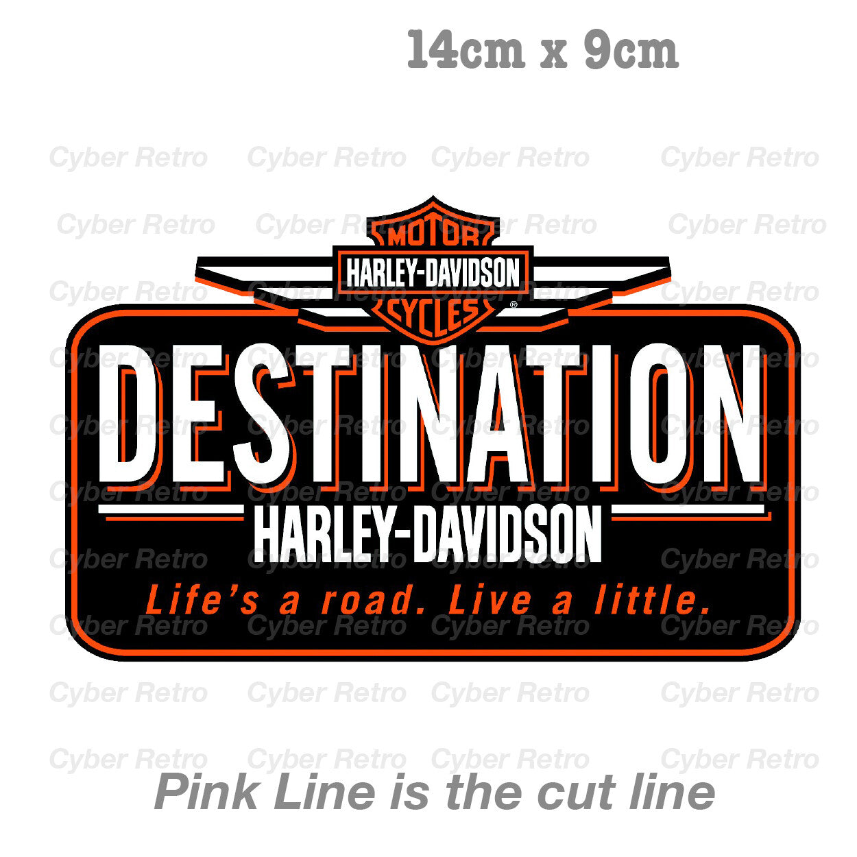 Harley Davidson Motorcycle Destination Sign Sticker 