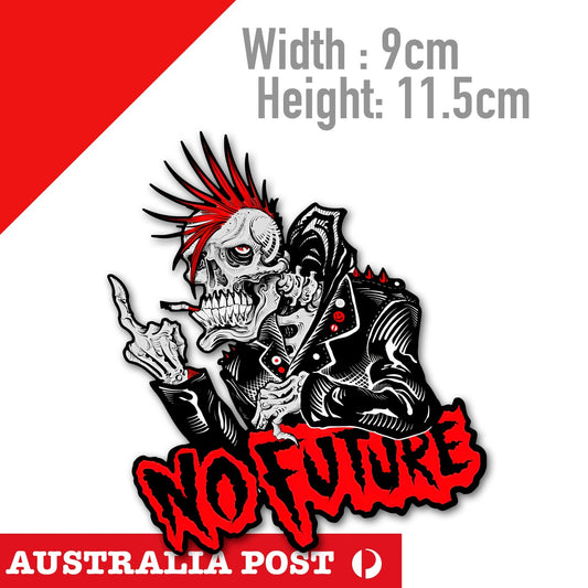PUNK Skull With Cigarette Middle Finger, Motorcycle Helmet, Fuel Tank, Sticker