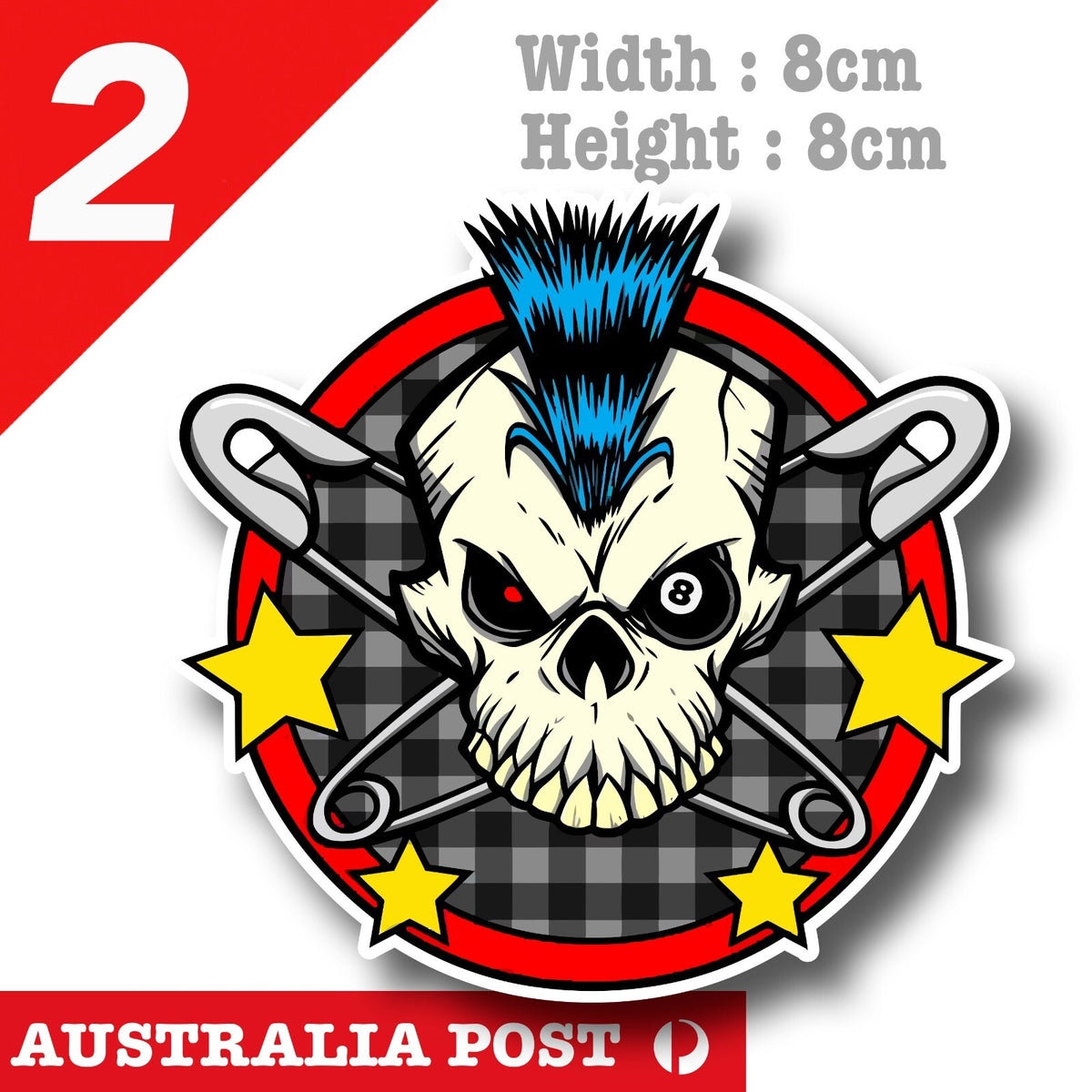 Punk Skull Funny Car Window Sticker