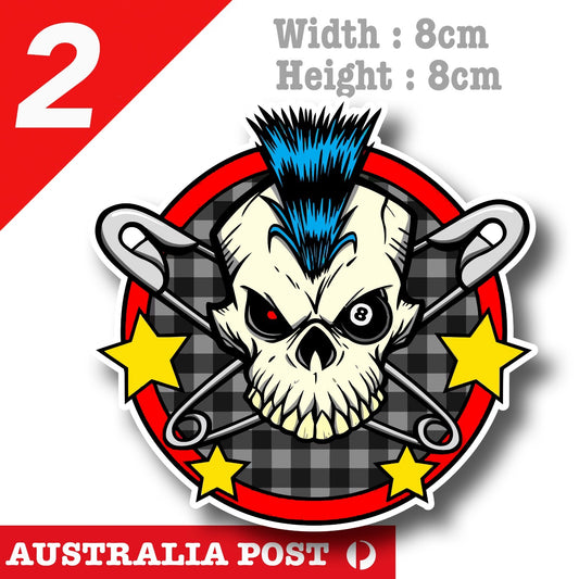 Punk Skull Funny Car Window Sticker