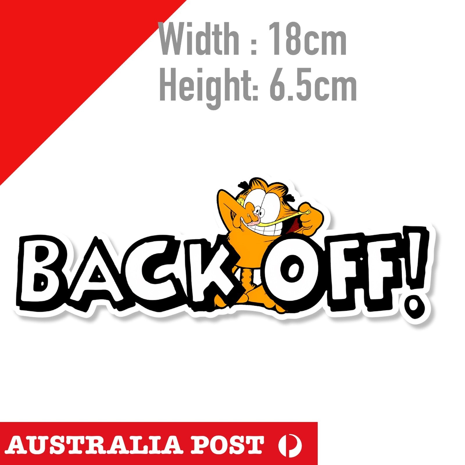 BACK OFF Garfield Vinyl Decal Sticker Car Window Laptop Angry Rude Sticker