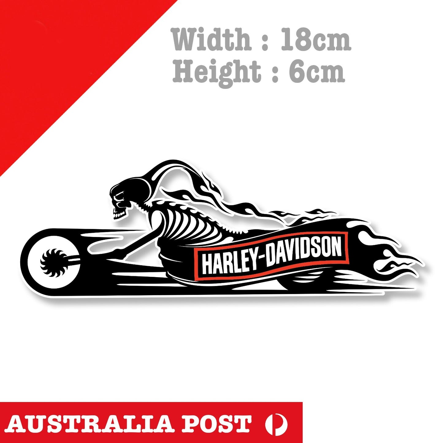 Harley Davidson Motorcycle Skull Death Rider Sticker
