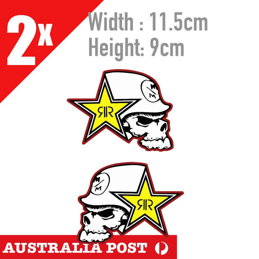 Metal Mulisha ,Motocross Dirt Bike 4x4 Off Road Round Badge ROCKSTAR Stickers