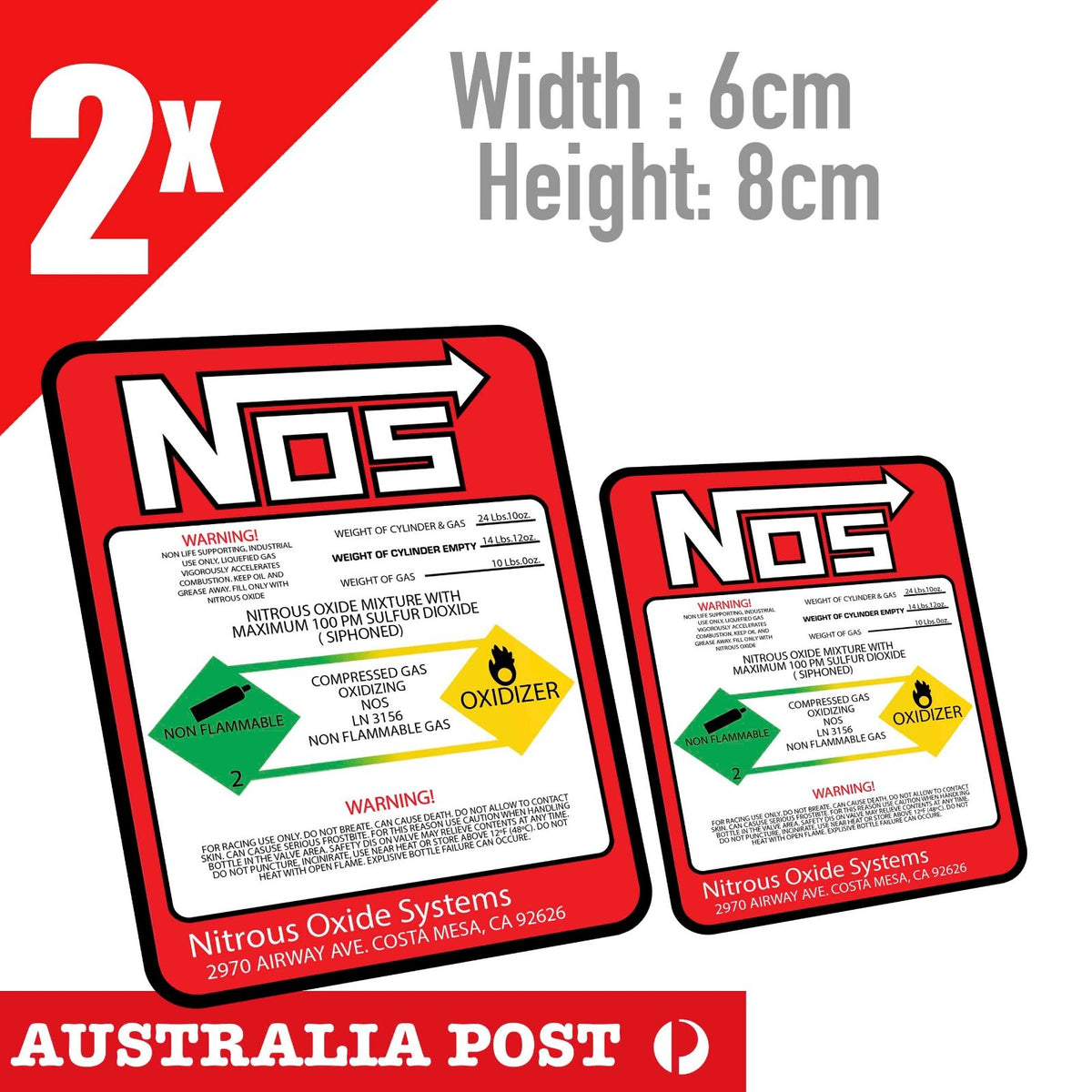 NOS - Nitrous Oxide Systems Label  JDM Small Laptop, Bar, Fridge Sticker 