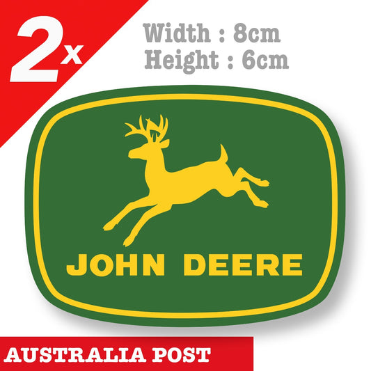 John Deere Logo 1956 x 2 Laptop , Car  Decal Sticker 