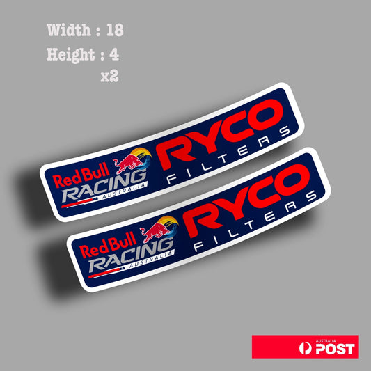 RYCO Filter Red Bull Racing Australia Window Car Van Ute Decal Sticker 