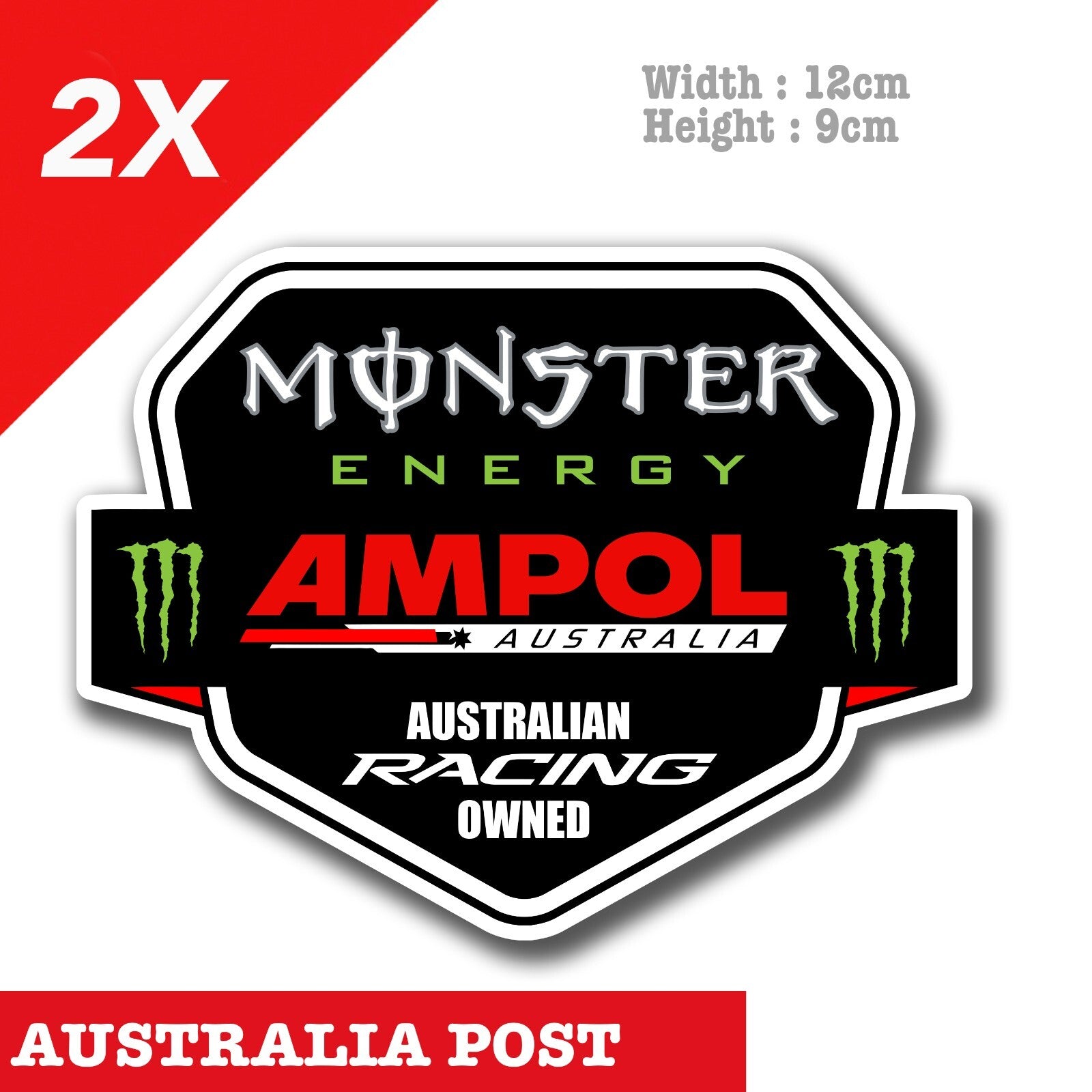 MOnster Energy Drink AMPOL Racing Australia, AMPOL Logo  Vinyl  Sticker