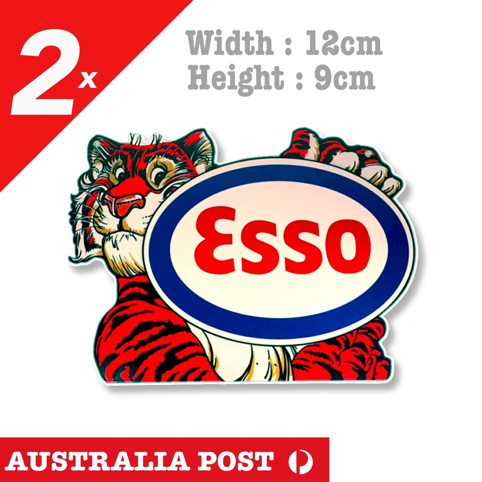 ESSO Oil Tiger Logo, Vintage, Rusted, Old Style Logo Stickers