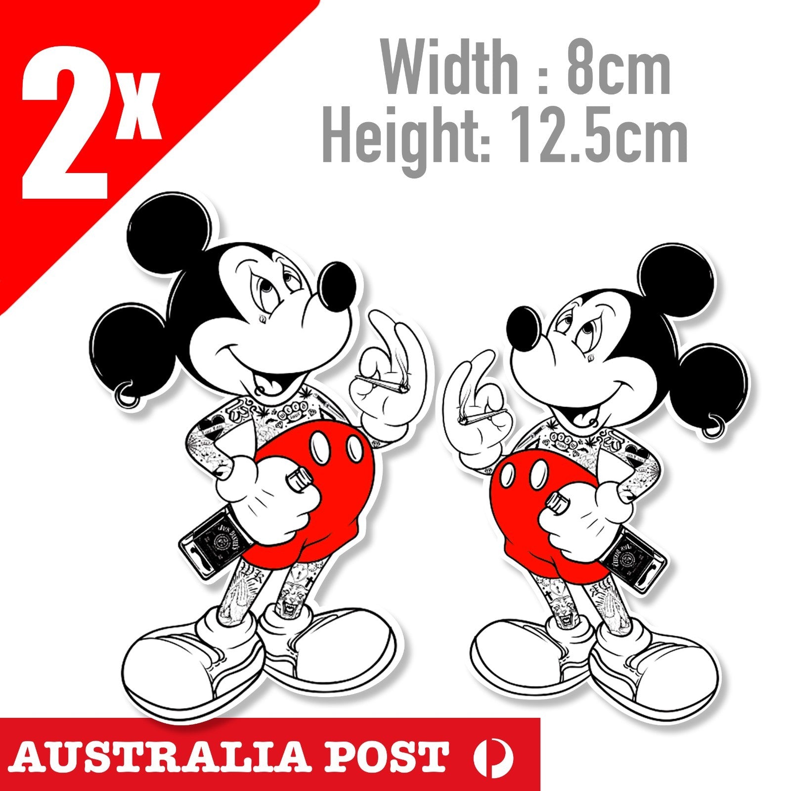 Disney Mickey Mouse Gangster with Whiskey & tattoo Smoking Sticker