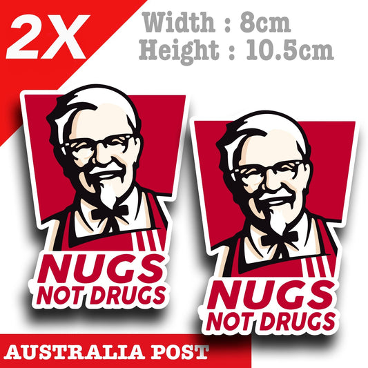 NUGS NOT DRUGS Sticker Decal Funny YTB JDM 4X4 Drift Meme Funny KFC Sticker