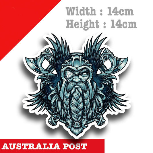 Odin Viking with Axe, Odin God of Warriors, Car  Vinyl  Sticker