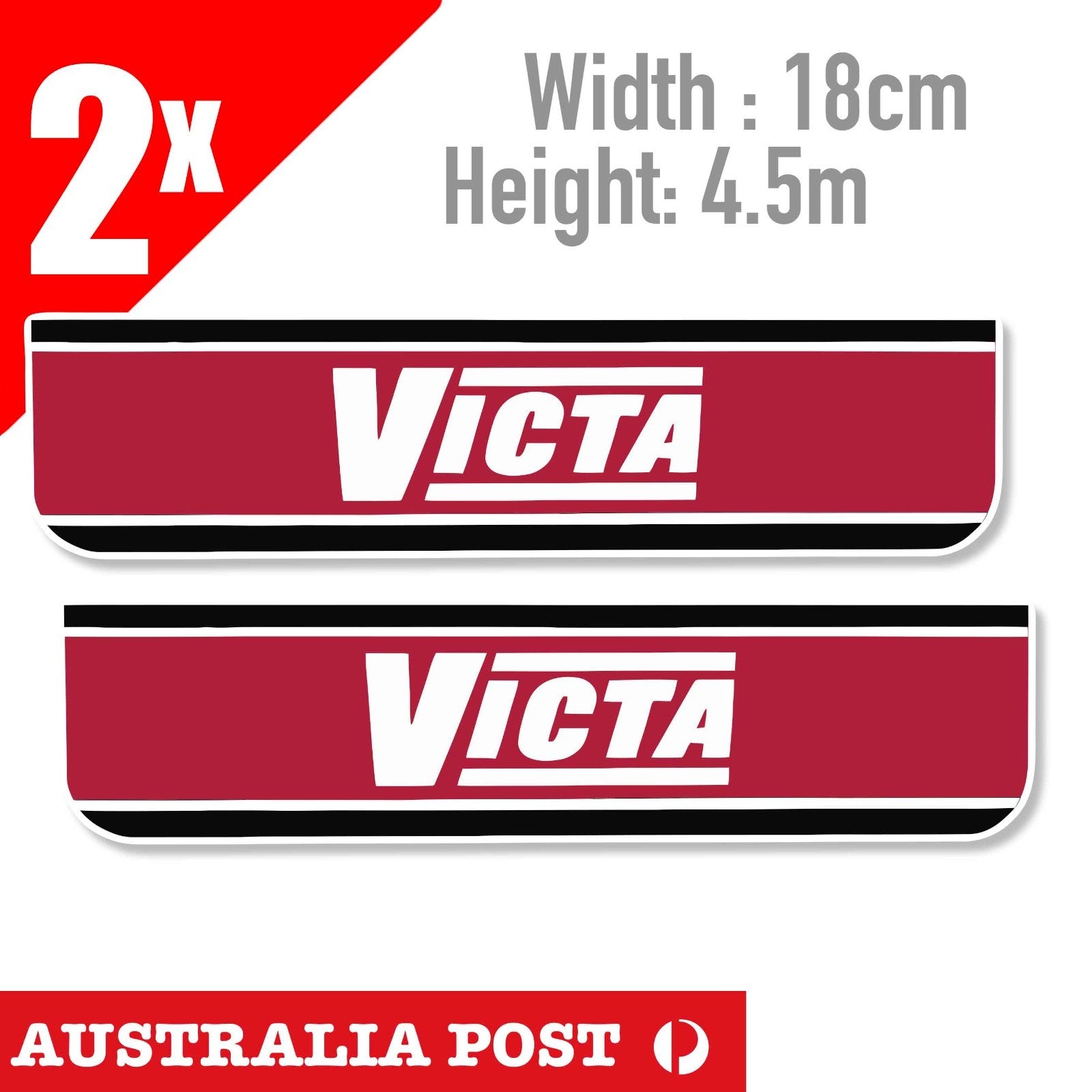 VICTA Logo LAWN MOWER Banner Red Sticker