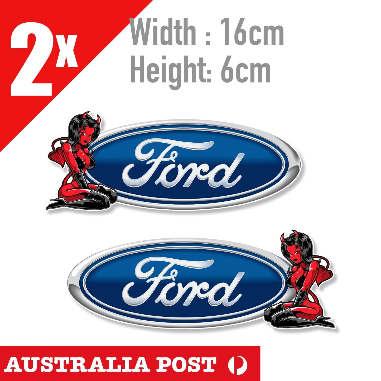 Sexy Pin Up Girl Ford Sexy Red Devil Logo Sticker