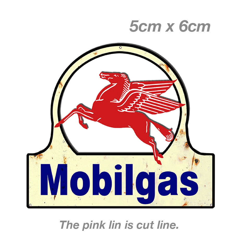 Mobilgas Station Pegasus Vintage Rusty SignLaptop , Car  Vinyl  Sticker 