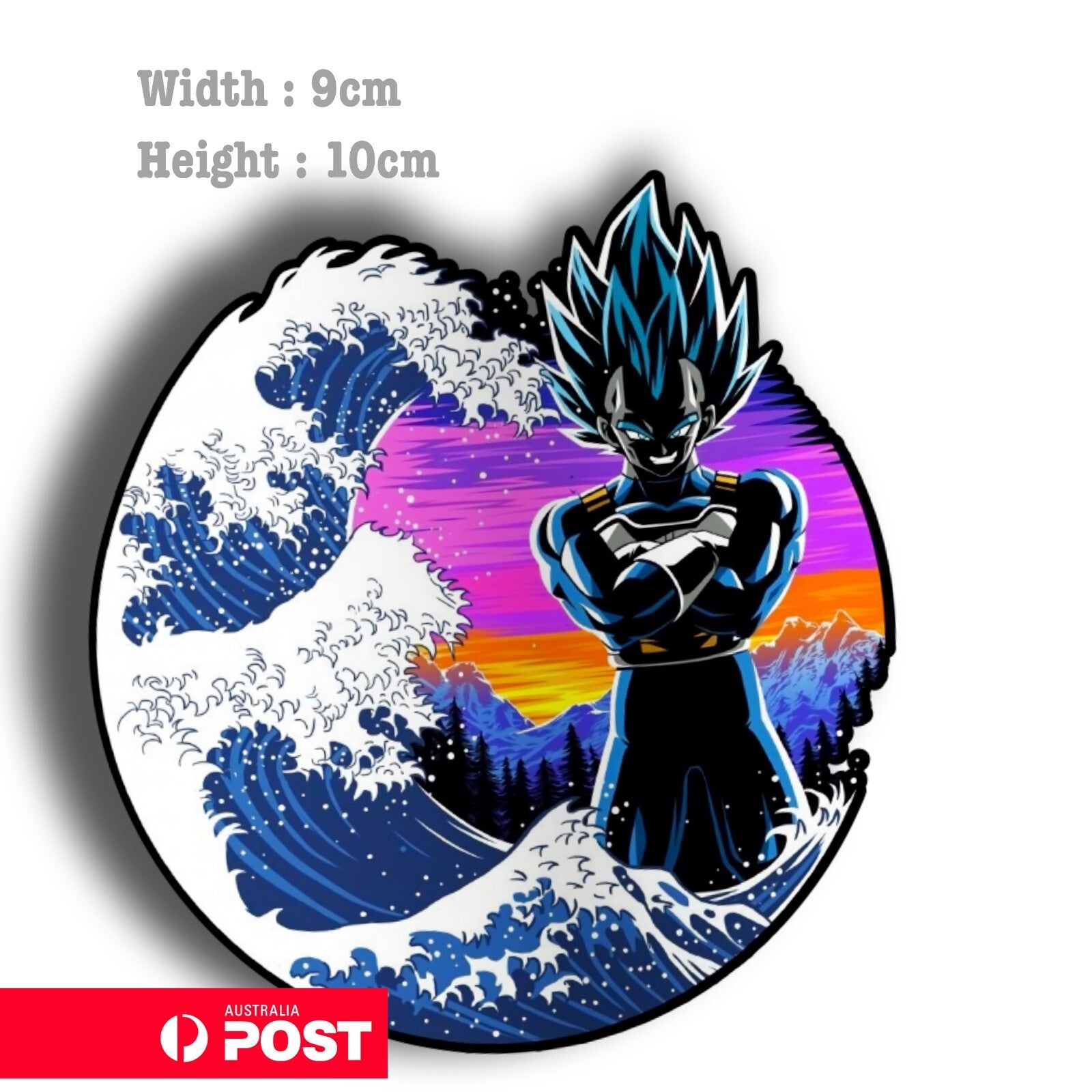 Great Wave of Kanagawa - Dragon Ball Z Vegeta, JDM Cartoon Sticker
