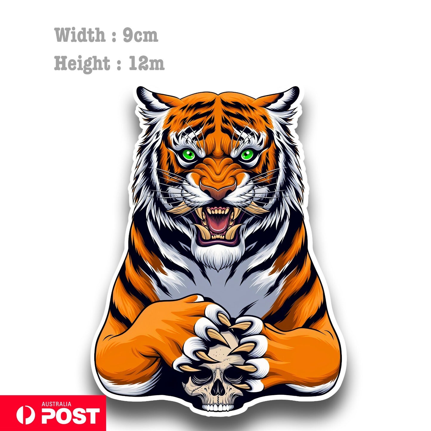 Angry Tiger Skull Head Decal Sticker