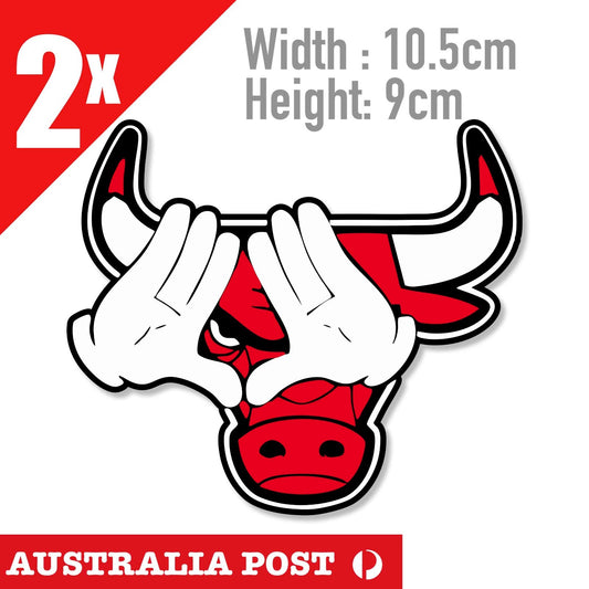 CHICAGO BULLS Basketball Logo With Mickey Hands Sticker