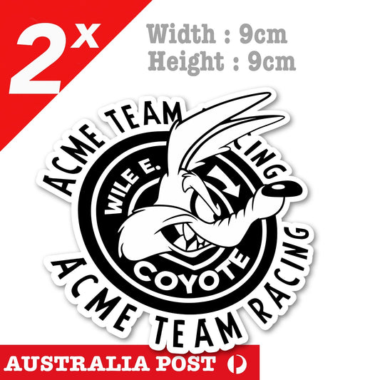 Road Runner Coyote Wile E -  ACME Racing Team  Decal Stickers