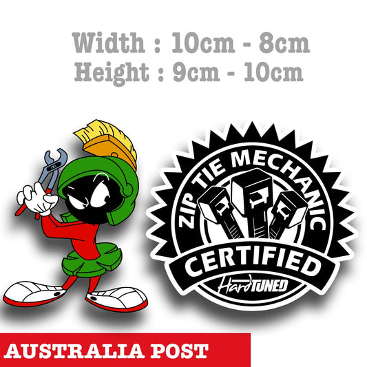 Zip Tie Mechanic Funny Mechanic Marvin the Martian Zip Tie Certified Sticker