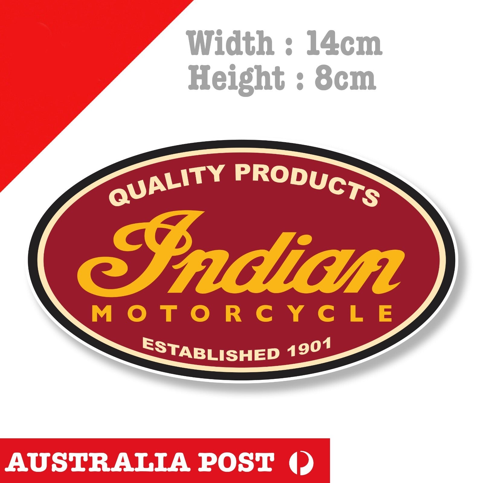 Indian Motorcycle  Logo, ESTABLISHED 1901, Fuel Tank Decal Sticker