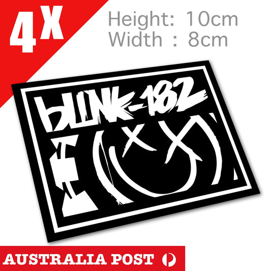 Blink-182 Rock Band Logo, Nostalgic Blink Rock Logo Sticker
