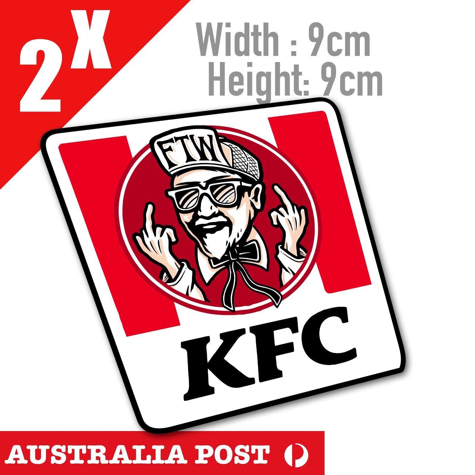 KFC Funny  Middle Finger Logo,Rude , Funny Logo Stickers