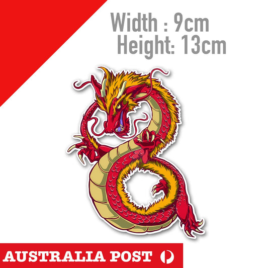Wingchun Chinese Dragon , Red Dragon, Laptop , Car Sticker