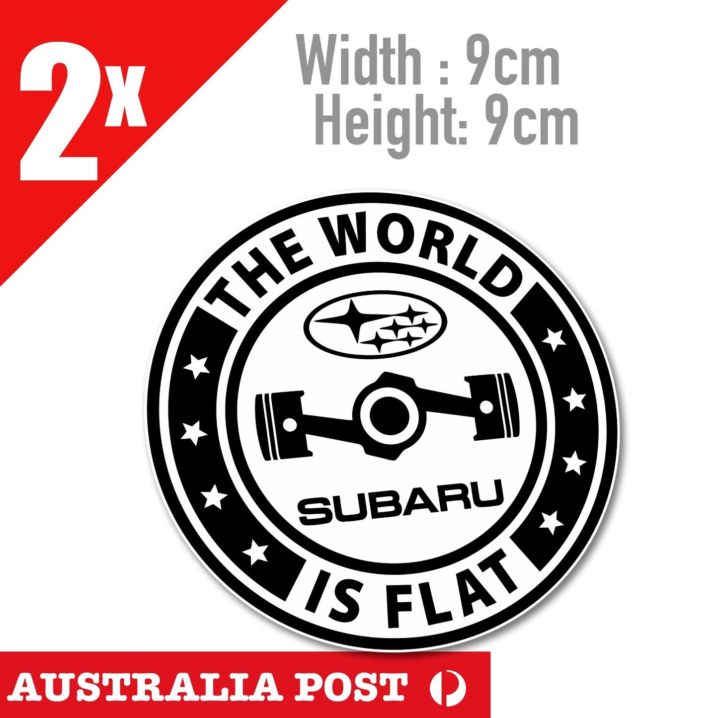 The WORLD is Flat SUBARU badge Sticker