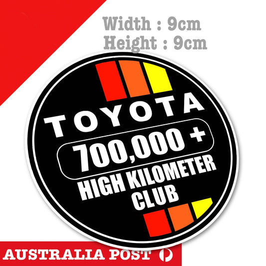 Toyota 700,000 High KILOMETER Club, High Kilometer , 4WD, 4X4, Off Road Sticker