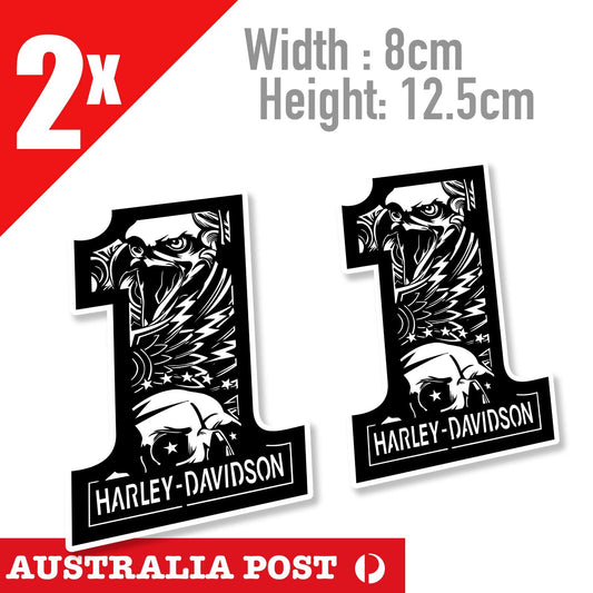 NUMBER 1 ONE AMERICAN FLAG HARLEY DAVIDSON STICKER DECAL SUITS CHOPPER SPORTSTER