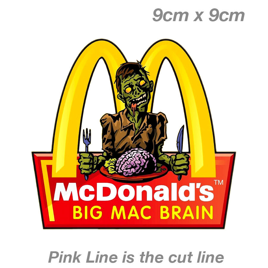 McDonald's Big Mac Zombie Brain  Funny Laptop , Car  Vinyl  Sticker 