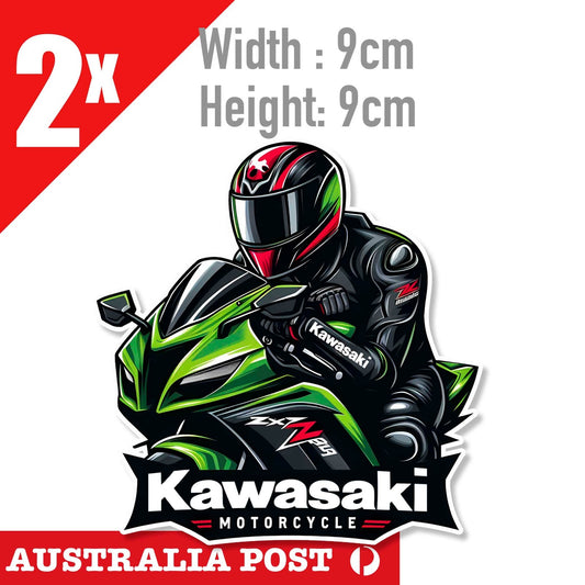 Kawasaki Motorcycle Rider  Stickers Tank Motorbike Toolbox Sticker