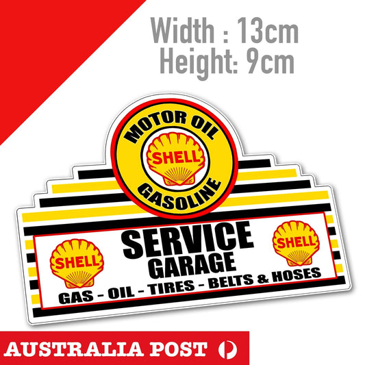 SHELL Motor Oil Gasoline Service Garage Fridge,Bar Laptop , Car  Decal Sticker 