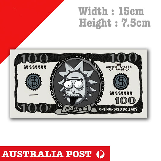 Rick and MortySticker  One Hundred Dollar Note Funny Morty Sticker
