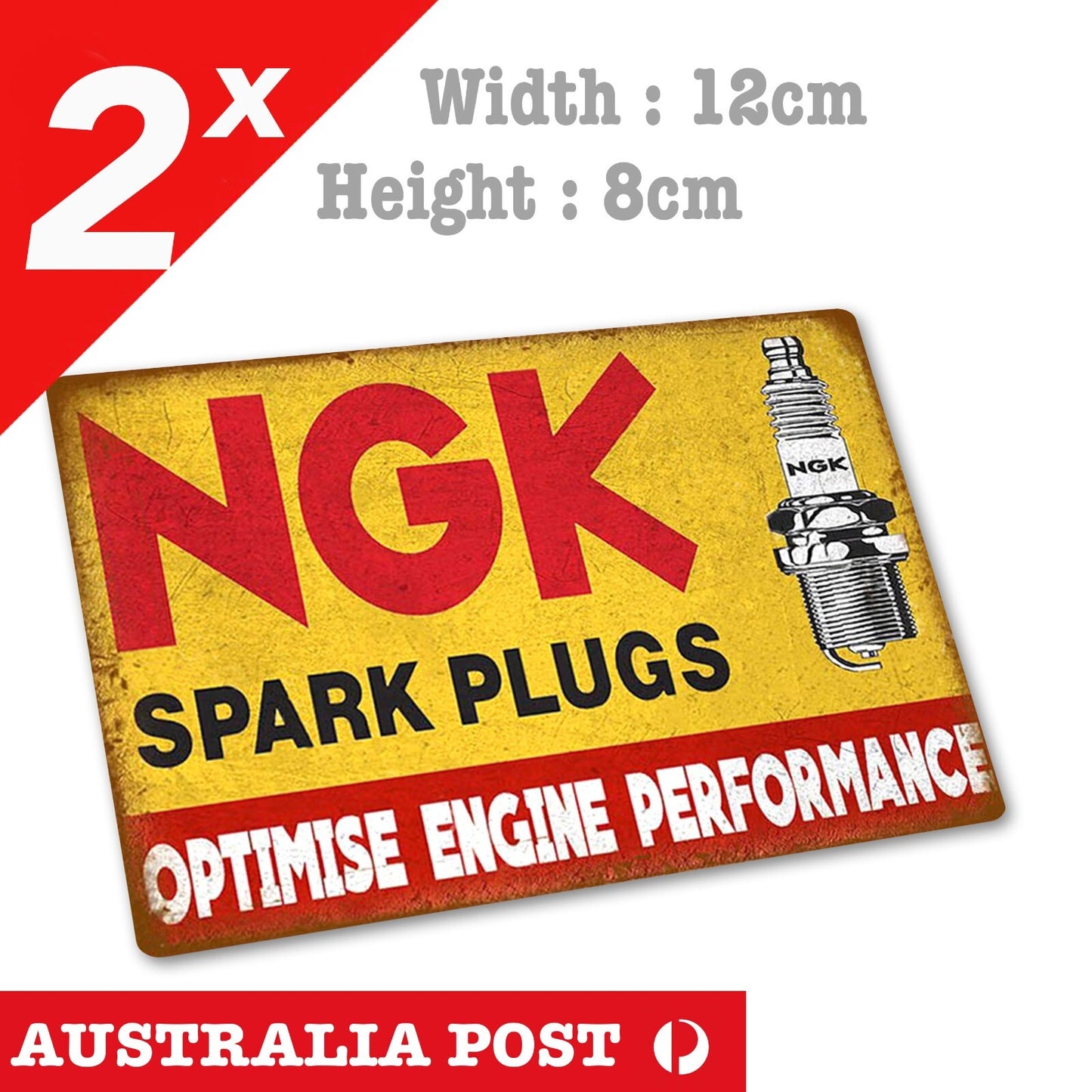 NGK Japan Performance Spark Plug Rusted, Old, Damaged Sign Logo  Stickers