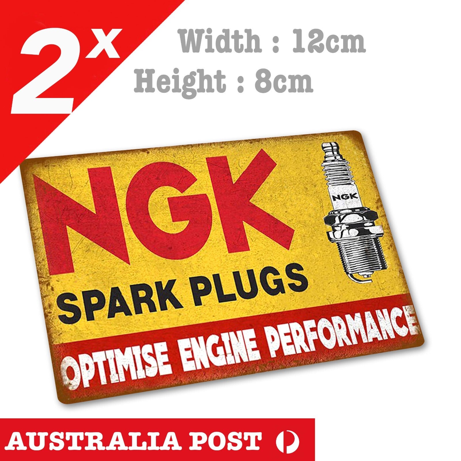 NGK Japan Performance Spark Plug Rusted, Old, Damaged Sign Logo  Stickers