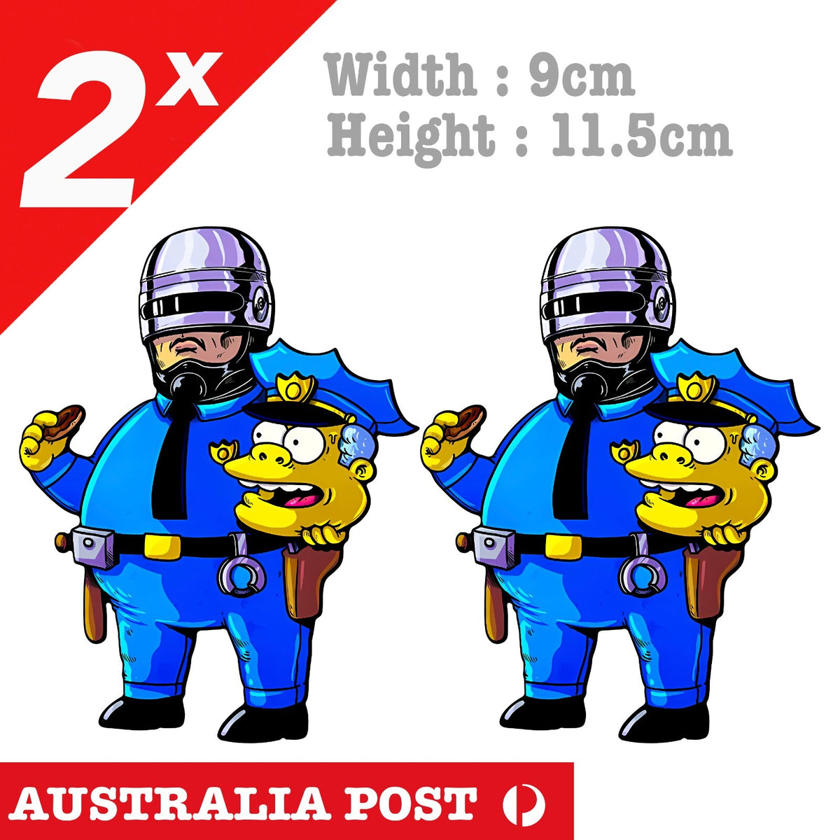 ROBOCOP  Police as Chief Wiggum ,The Simpsons Police Funny Sticker