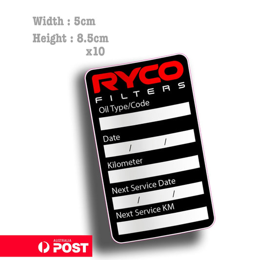 RAYCO Filters Oil Change Service Reminder x10 Cars Trucks Ute Vans Sticker