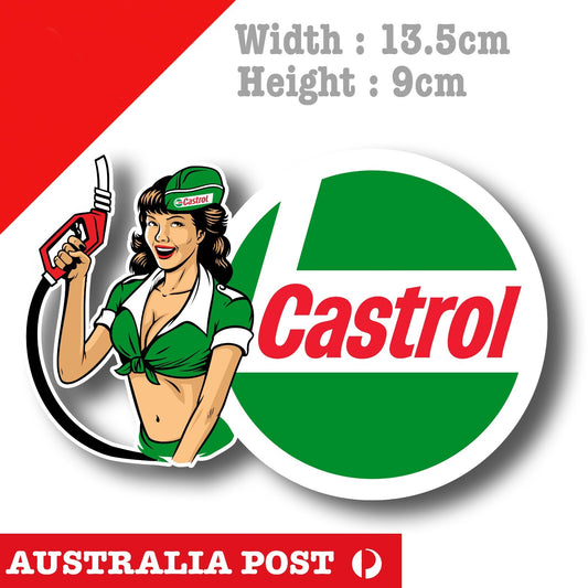CASTROL Motor Oil  Vintage Sexy Petrol Station Pin Up Gil , Retro Sticker