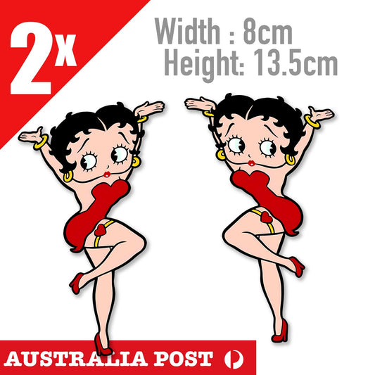 Betty Boop Red Dress Decal Stickers