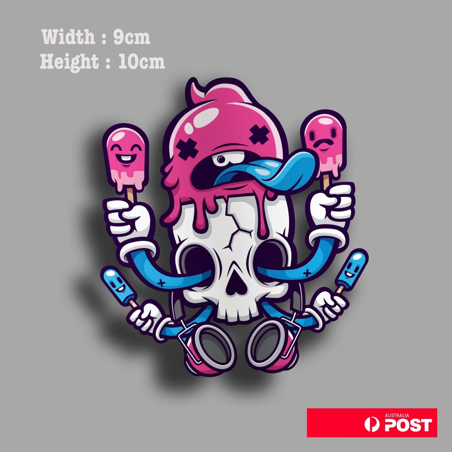 Skull Brain Freeze Headache Funny JDM  Laptop , Car  Decal Sticker 