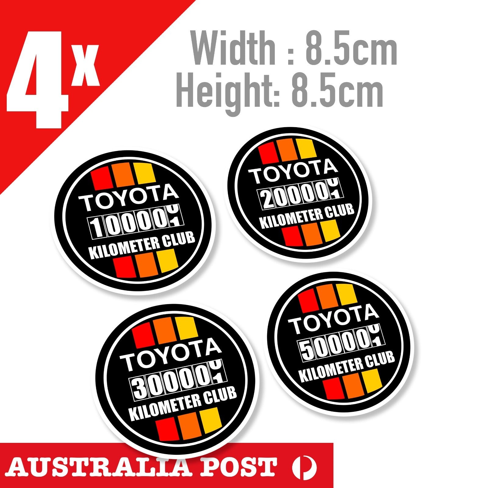 Toyota High KILOMETER Club 4WD 4X4 Japanese Vintage Retro Logo Sticker 