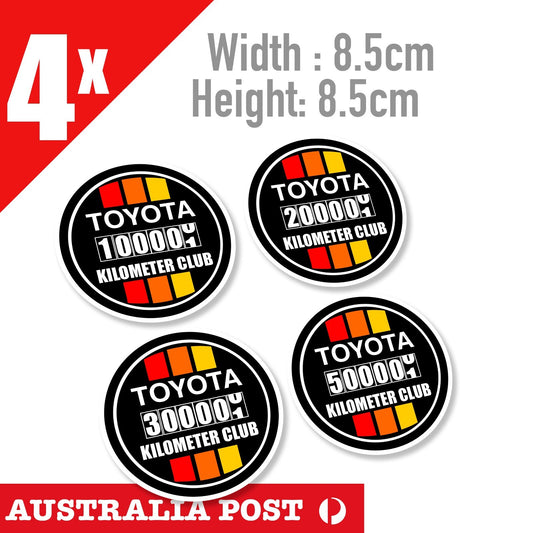 Toyota High KILOMETER Club 4WD 4X4 Japanese Vintage Retro Logo Sticker 