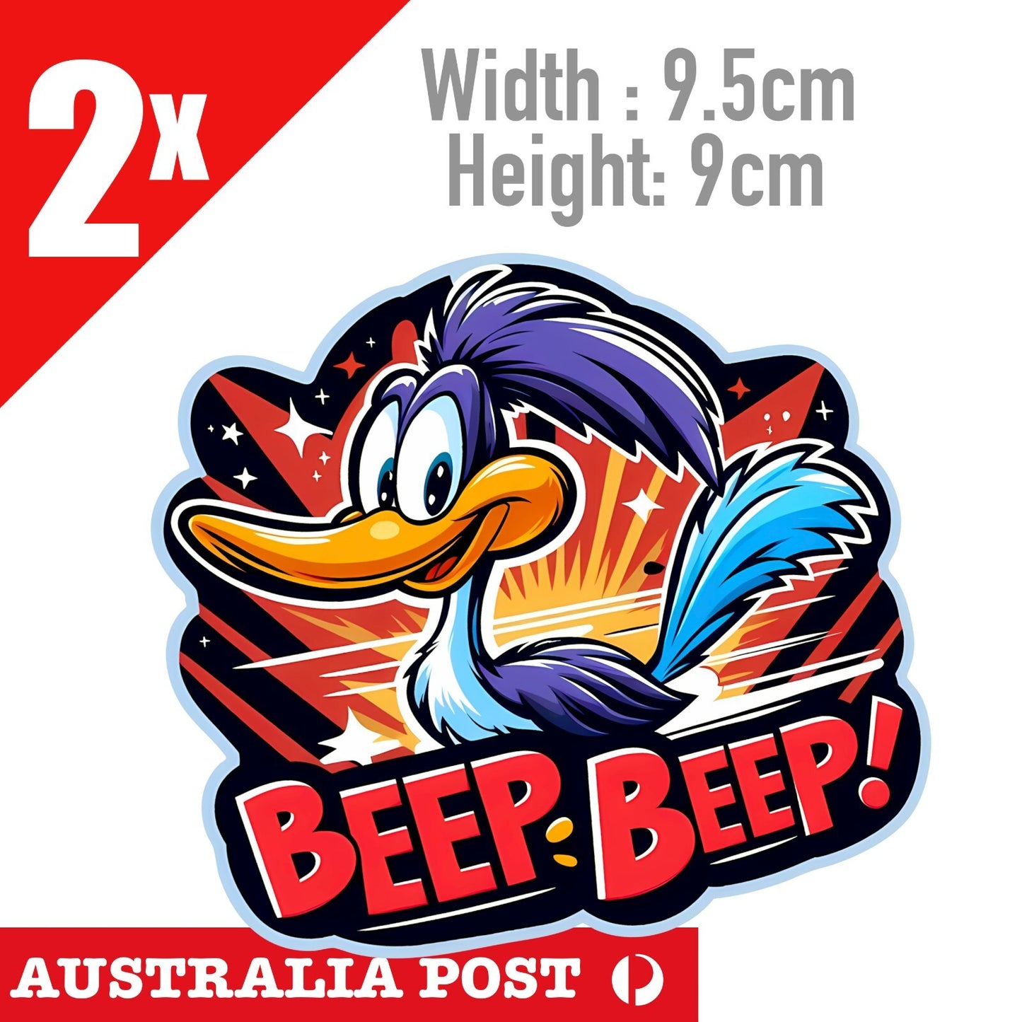 Road Runner and Wile E Coyote BEEP BEPP ! Funny  Stickers