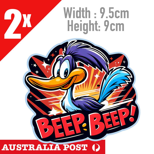 Road Runner and Wile E Coyote BEEP BEPP ! Funny  Stickers