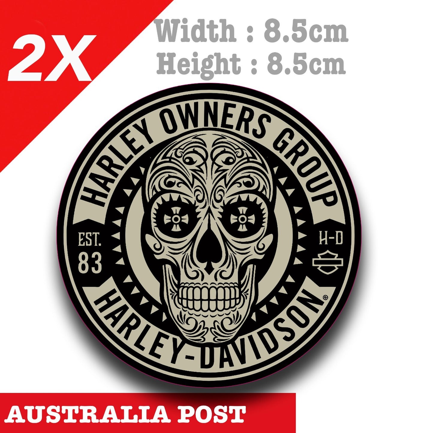 Harley Davidson Sport Motorcycle Day of The Dead Skull Logo Sticker