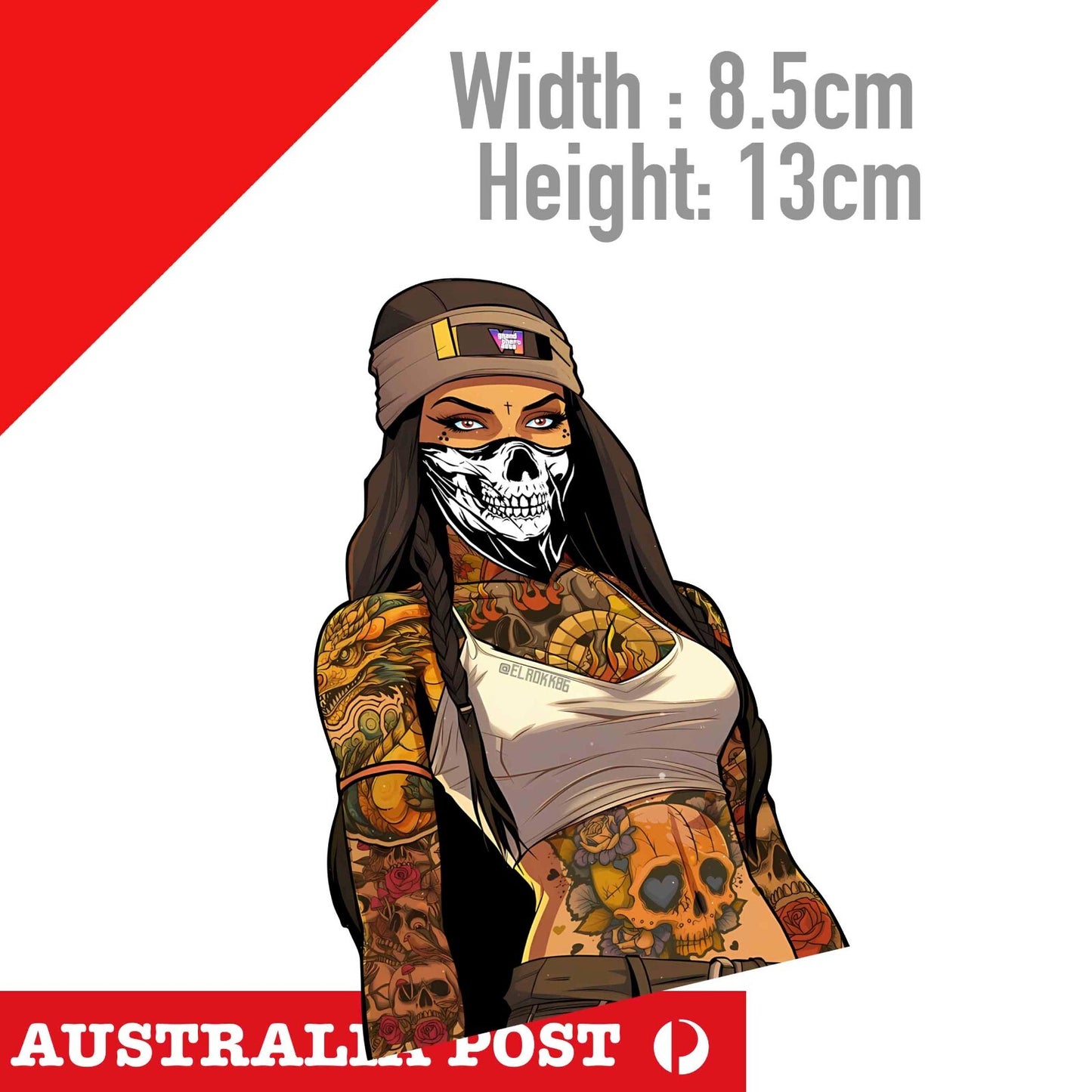 Grand Theft Auto GTA Skull Mask Sexy Girl Sticker