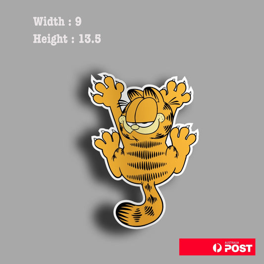 Garfield Hanging Funny Cat Laptop , Car  Vinyl  Sticker 